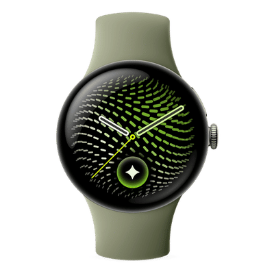 Google Pixel Watch 5 Wi-Fi+Bluetooth Wear OS Smartwatch (41mm AMOLED LTPO Display, Qualcomm Snapdragon W5 Gen 2 Cortex-M55, Gemini Intelligence, Olive Active Band)