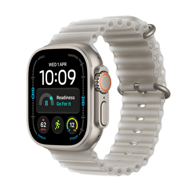 Apple Watch Ultra 4 GPS+Cellular with Translucent Grey Ocean Band (49mm Retina LTPO3 OLED Display, Natural Titanium Case)