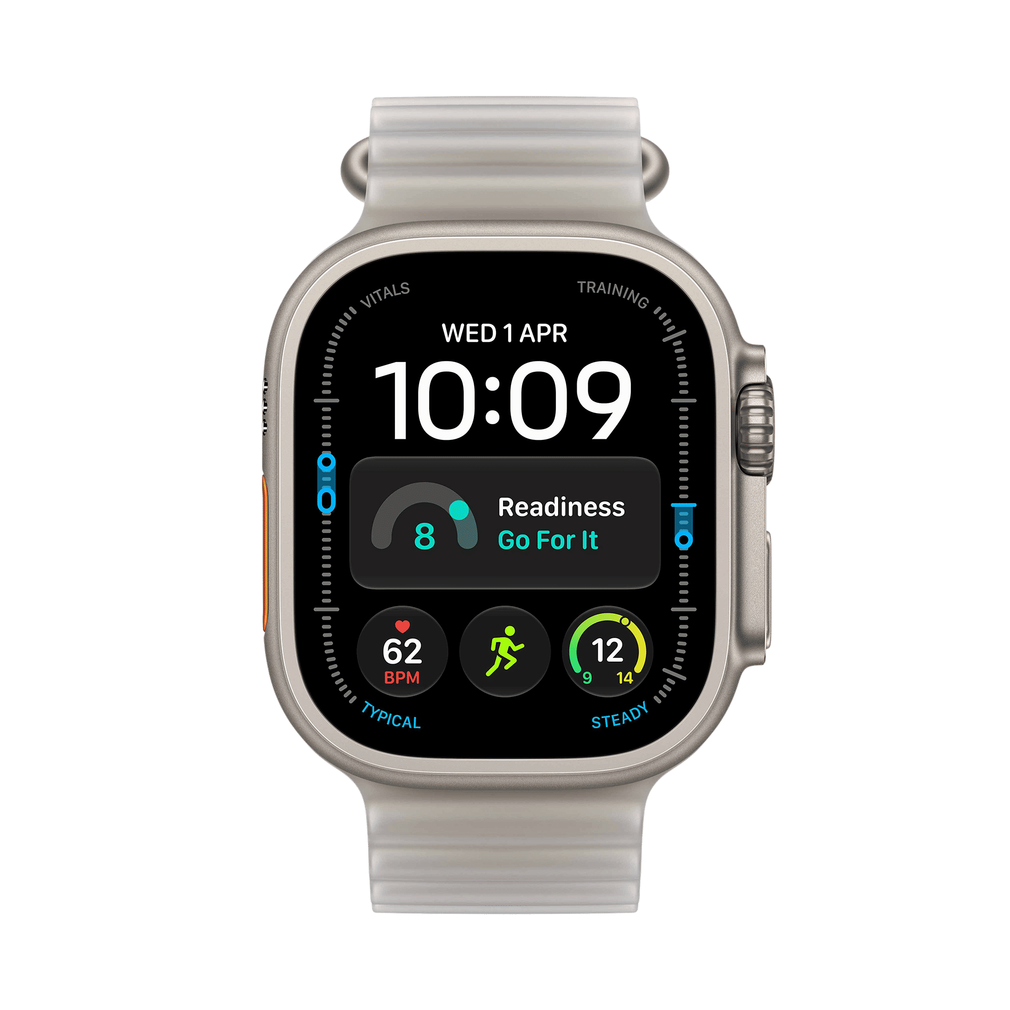 Apple Watch Ultra 4 GPS+Cellular with Translucent Grey Ocean Band (49mm Retina LTPO3 OLED Display, Natural Titanium Case)_2