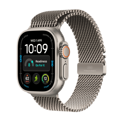 Apple Watch Ultra 4 GPS+Cellular with Natural Titanium Milanese Loop - M (49mm Retina LTPO3 OLED Display, Natural Titanium Case)