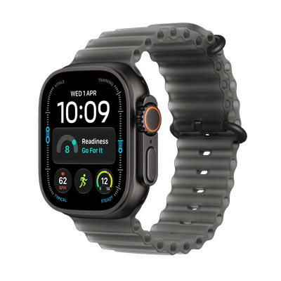 Apple Watch Ultra 4 GPS+Cellular with Translucent Black Ocean Band (49mm Retina LTPO3 OLED Display, Black Titanium Case)