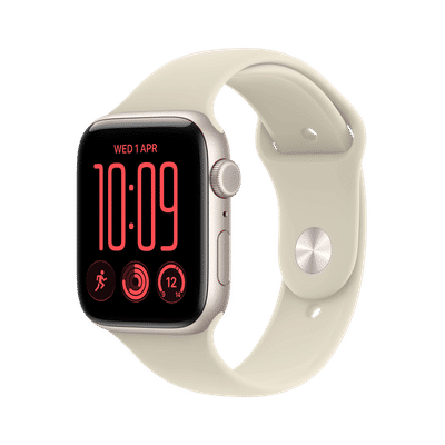 Apple Watch SE 3 GPS with Sand Sport Band - M/L (44mm Retina LTPO OLED Display, Starlight Aluminium Case)