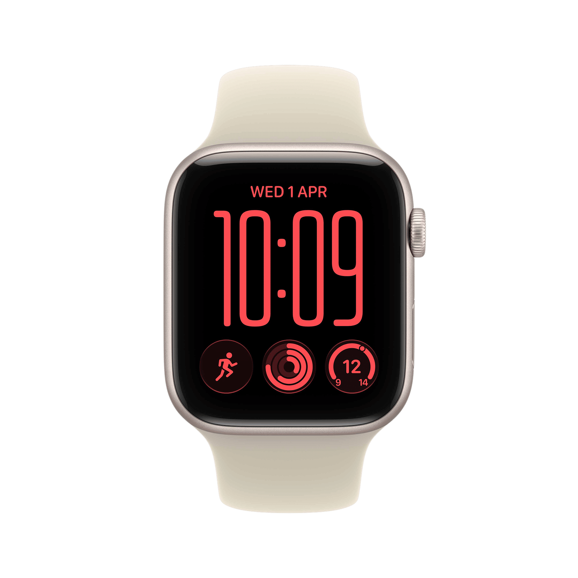 Apple Watch SE 3 GPS with Sand Sport Band - M/L (44mm Retina LTPO OLED Display, Starlight Aluminium Case)_2