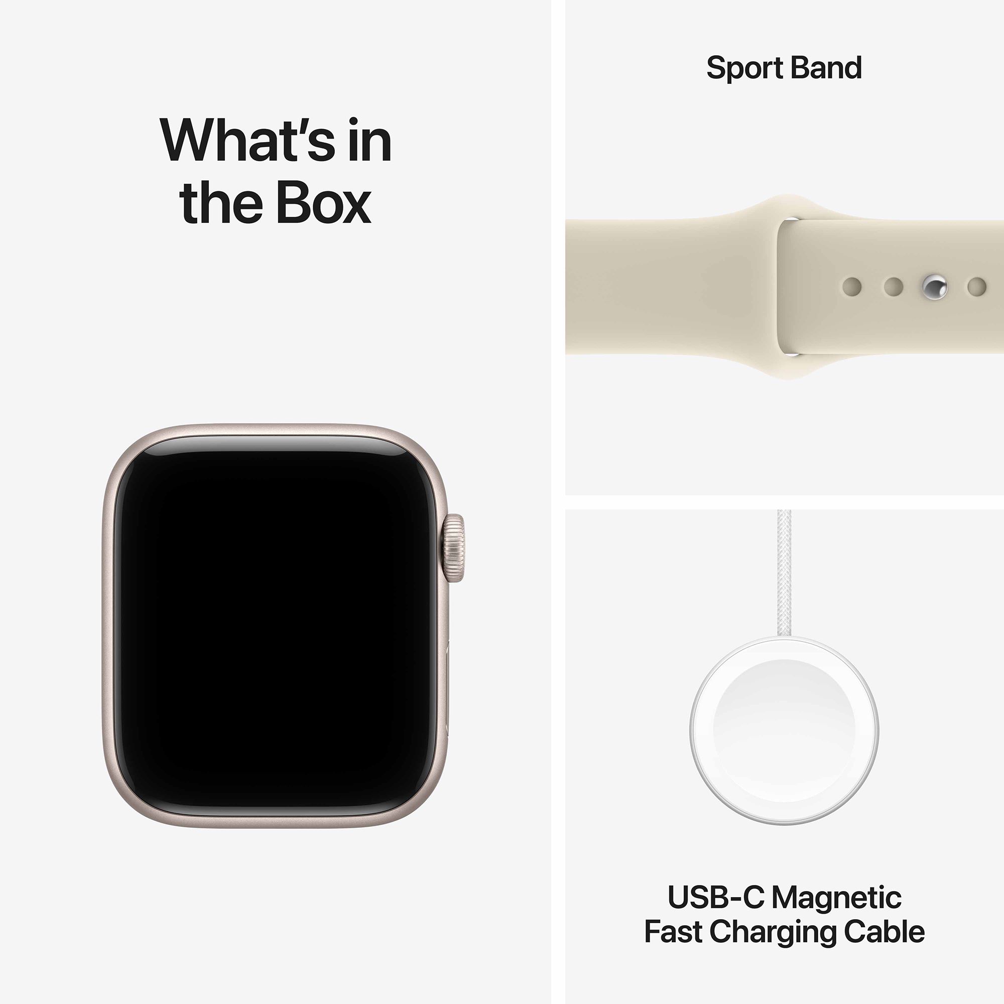Apple Watch SE 3 GPS with Sand Sport Band - M/L (44mm Retina LTPO OLED Display, Starlight Aluminium Case)_8