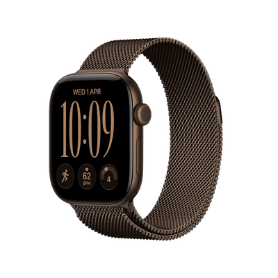 Apple Watch Series 12 GPS with Dark Bronze Milanese Loop (42mm Retina LTPO3 OLED Display, Dark Bronze Aluminium Case)