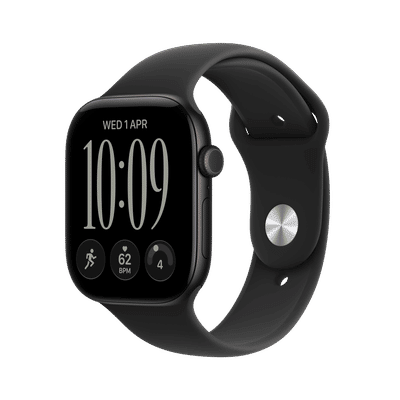 Apple Watch Series 12 GPS with Black Sport Band - S/M (46mm Retina LTPO3 OLED Display, Black Aluminium Case)