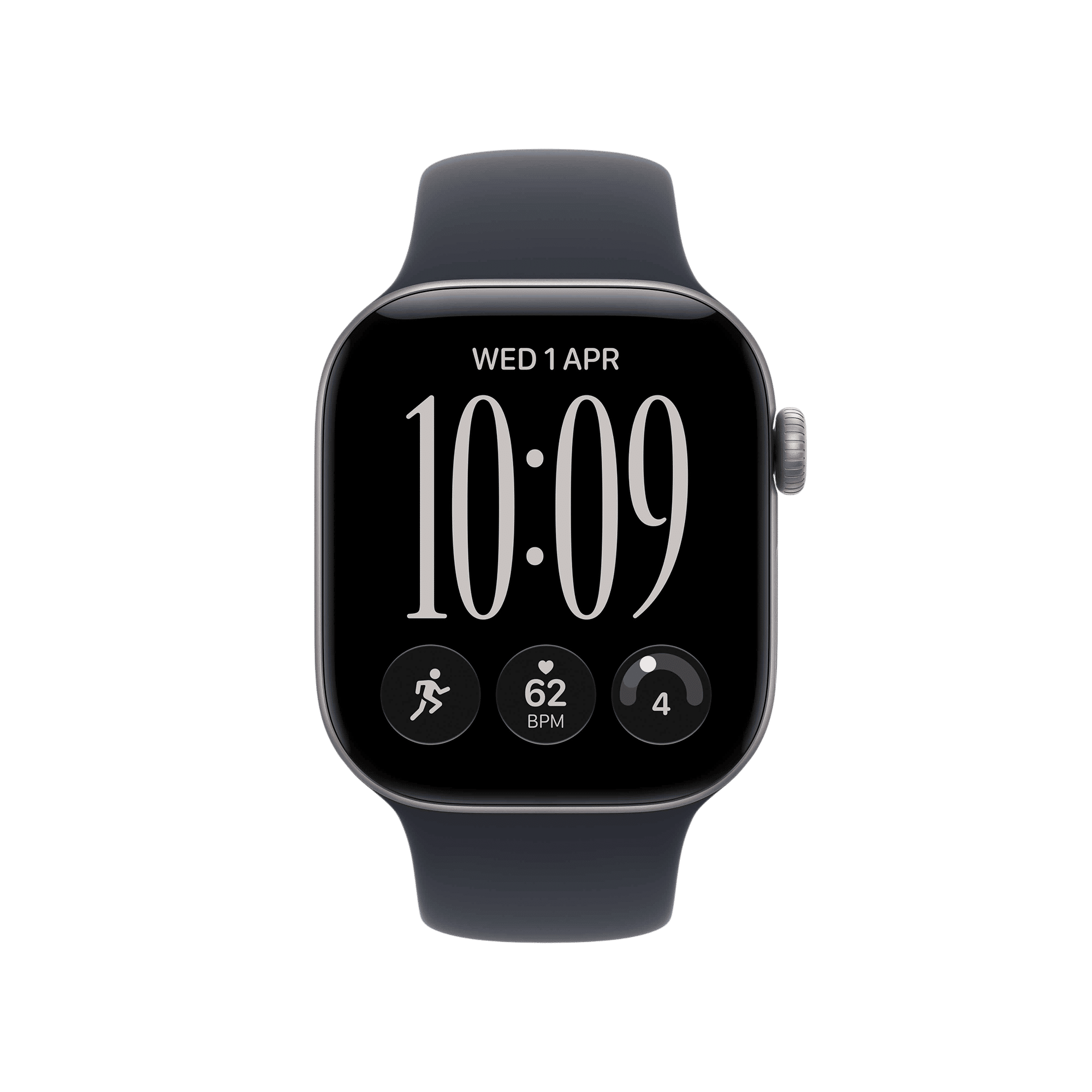 Apple Watch Series 12 GPS with Navy Blue Sport Band - S/M (42mm Retina LTPO3 OLED Display, Space Grey Aluminium Case)_2