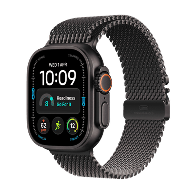 Apple Watch Ultra 4 GPS+Cellular with Black Titanium Milanese Loop - L (49mm Retina LTPO3 OLED Display, Black Titanium Case)