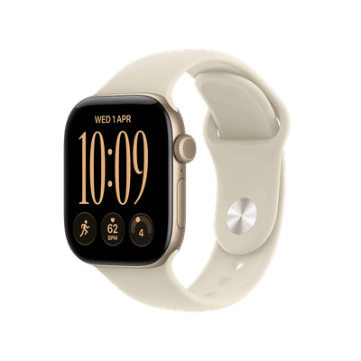 Apple Watch Series 12 GPS+Cellular with Sand Sport Band - M/L (42mm Retina LTPO3 OLED Display, Light Gold Aluminium Case)