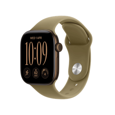 Apple Watch Series 12 GPS+Cellular with Olive Sport Band - M/L (42mm Retina LTPO3 OLED Display, Dark Bronze Aluminium Case)