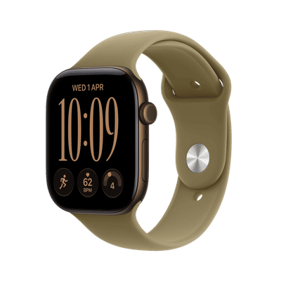Apple Watch Series 12 GPS+Cellular with Olive Sport Band - S/M (46mm Retina LTPO3 OLED Display, Dark Bronze Aluminium Case)