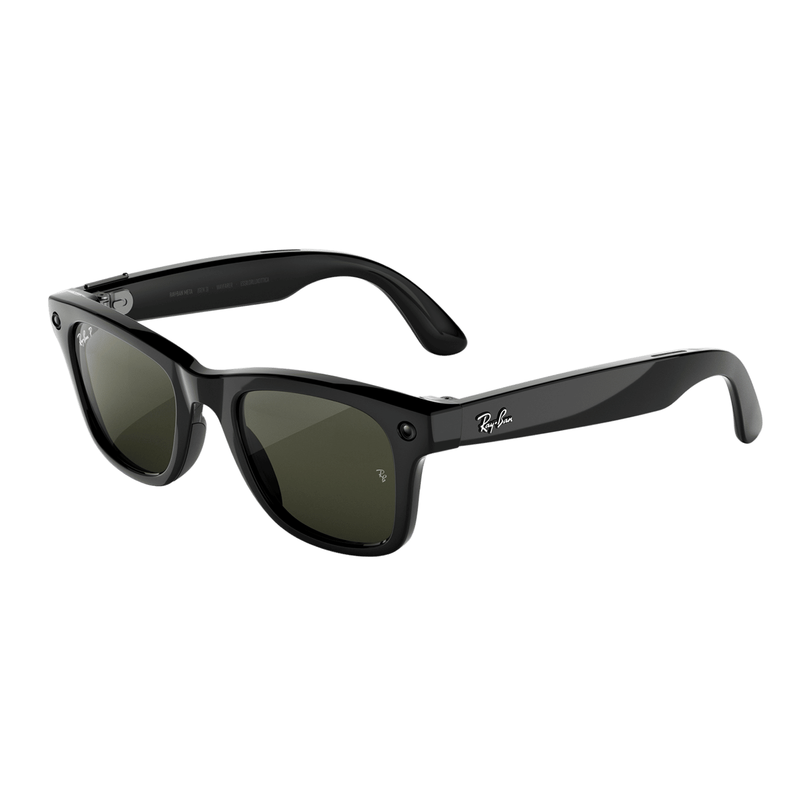 Ray-Ban Meta Wayfarer (Gen 3) AI Glasses (12MP Camera, 9Hrs Playtime, Meta AI, Open Ear Speaker, Real-time Translation, 3K Ultra HD Video Recording, Green Polarised Lenses, Medium, Shiny Black)_1