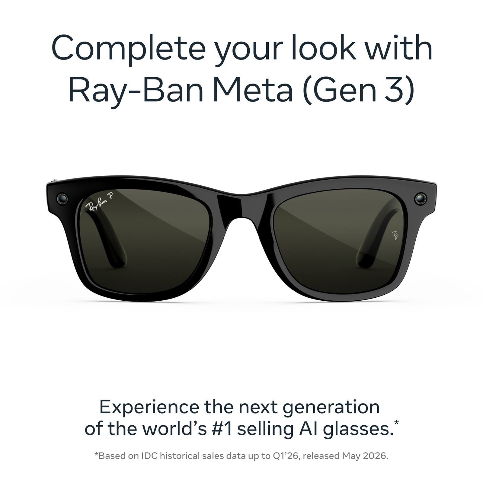 Ray-Ban Meta Wayfarer (Gen 3) AI Glasses (12MP Camera, 9Hrs Playtime, Meta AI, Open Ear Speaker, Real-time Translation, 3K Ultra HD Video Recording, Green Polarised Lenses, Medium, Shiny Black)_2