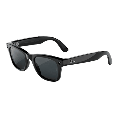 Ray-Ban Meta Wayfarer (Gen 3) AI Glasses (12MP Camera, 9Hrs Playtime, Meta AI, Open Ear Speaker, Real-time Translation, 3K Ultra HD Video Recording, Transitions Grey Lenses, Medium, Shiny Black)