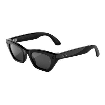 Ray-Ban Meta Zena (Gen 3) AI Glasses (12MP Camera, 9Hrs Playtime, Meta AI, Open Ear Speaker, Real-time Translation, 3K Ultra HD Video Recording, Grey Lenses, Medium, Shiny Black)