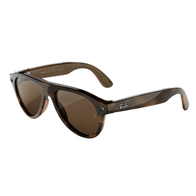Ray-Ban Meta Aviator (Gen 3) AI Glasses (12MP Camera, 9Hrs Playtime, Meta AI, Open Ear Speaker, Real-time Translation, 3K Ultra HD Video Recording, Transitions Brown Lenses, Medium, Havana)