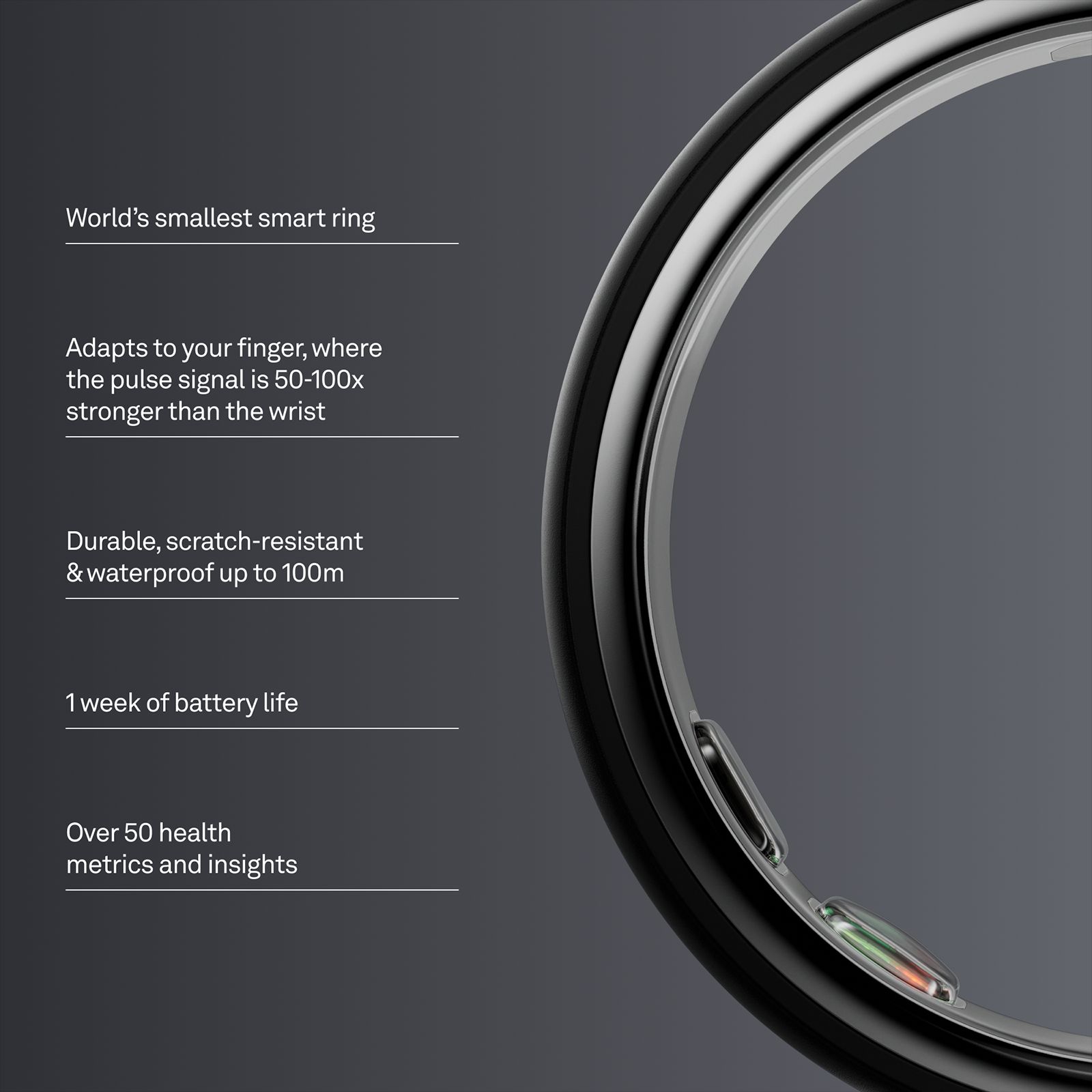 Oura Ring 5 Smart Ring with Health & Fitness Tracker (Size 8, Stealth) Oura Ring 5 Smart Ring with Health & Fitness Tracker (Size 8, Stealth)_2