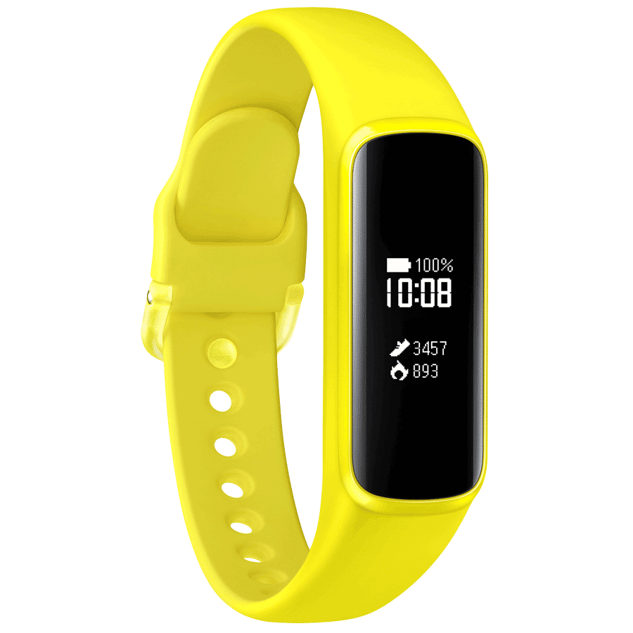 Samsung Galaxy Fit e Fitness Tracker (18.7mm) (Heart Rate Sensor, SM-R375NZYAINU, Black/Yellow, Rubber Band)_1