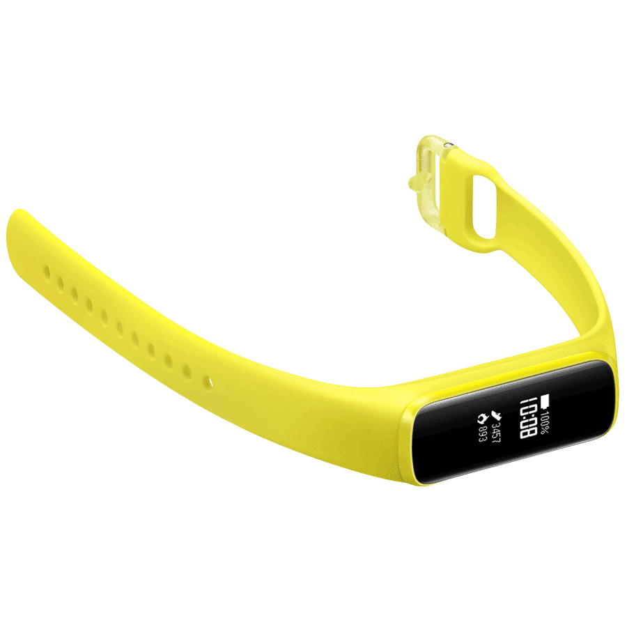 Samsung Galaxy Fit e Fitness Tracker (18.7mm) (Heart Rate Sensor, SM-R375NZYAINU, Black/Yellow, Rubber Band)_4