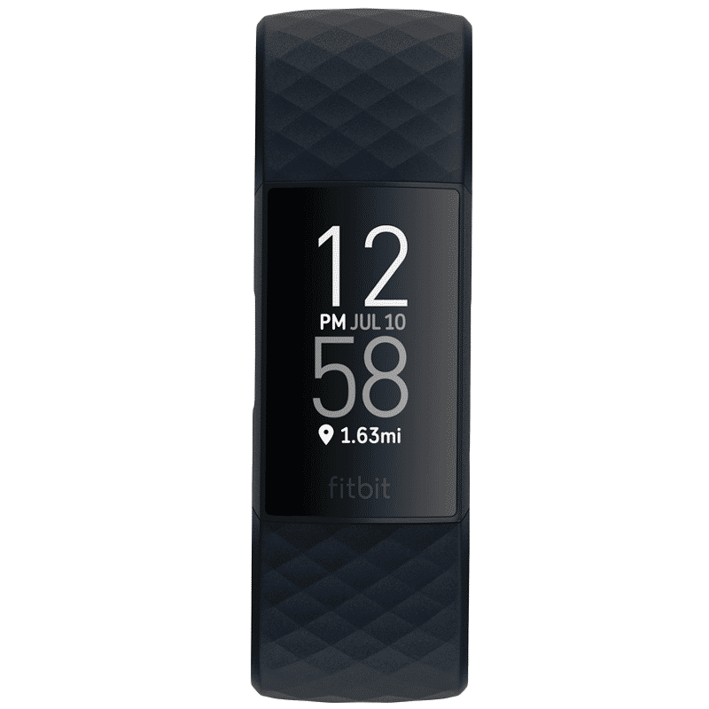 fitbit Charge 4 Fitness Tracker with Personalised Clock Face (1.5 Inch Intuitive Touchscreen PMOLED Display, Water Resistant, Storm Blue Strap) fitbit Charge 4 Fitness Tracker with Personalised Clock Face (1.5 Inch Intuitive Touchscreen PMOLED Display, Water Resistant, Storm Blue Strap)_1