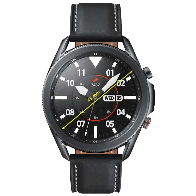 SAMSUNG Galaxy Watch3 GPS+Wi-Fi+4G SIM+Bluetooth Tizen OS Smartwatch (45mm Super AMOLED Display, Water Resistant, Black Strap)_9