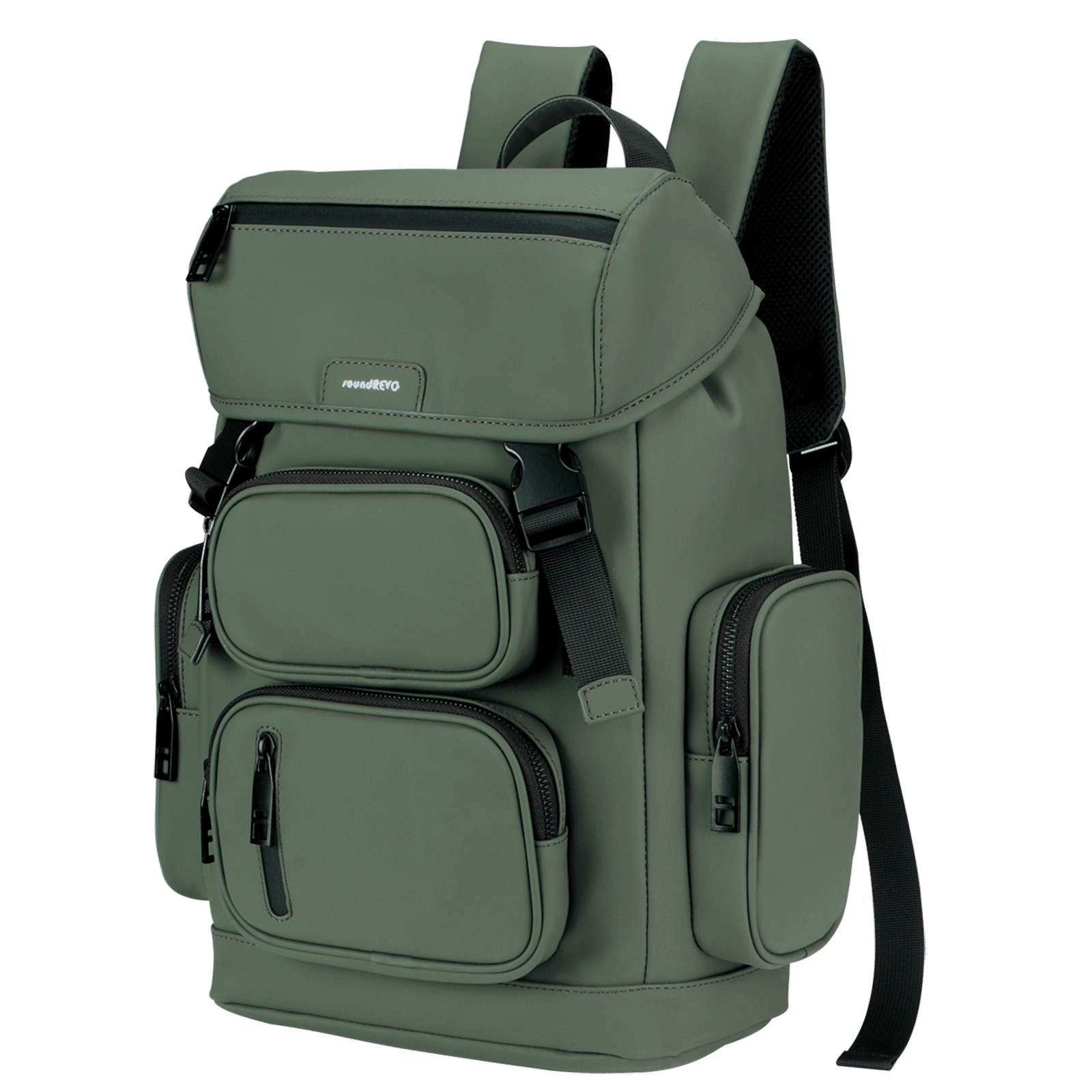 soundREVO Hannover PU Fabric Laptop Backpack for 14 Inch Laptop (10.29 L, Water Resistant, Green)_4