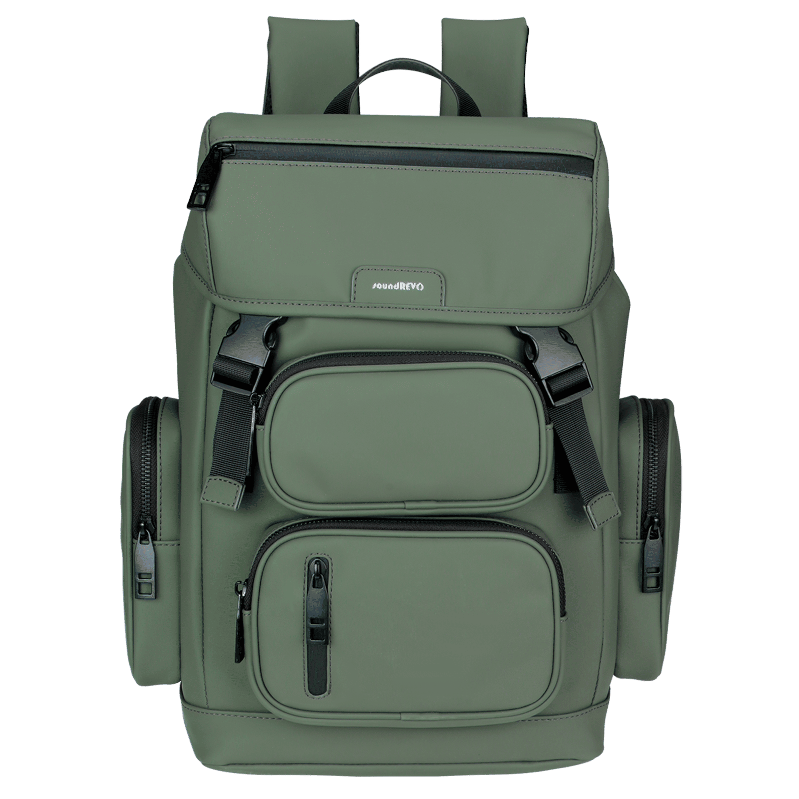 soundREVO Hannover PU Fabric Laptop Backpack for 14 Inch Laptop (10.29 L, Water Resistant, Green)_5