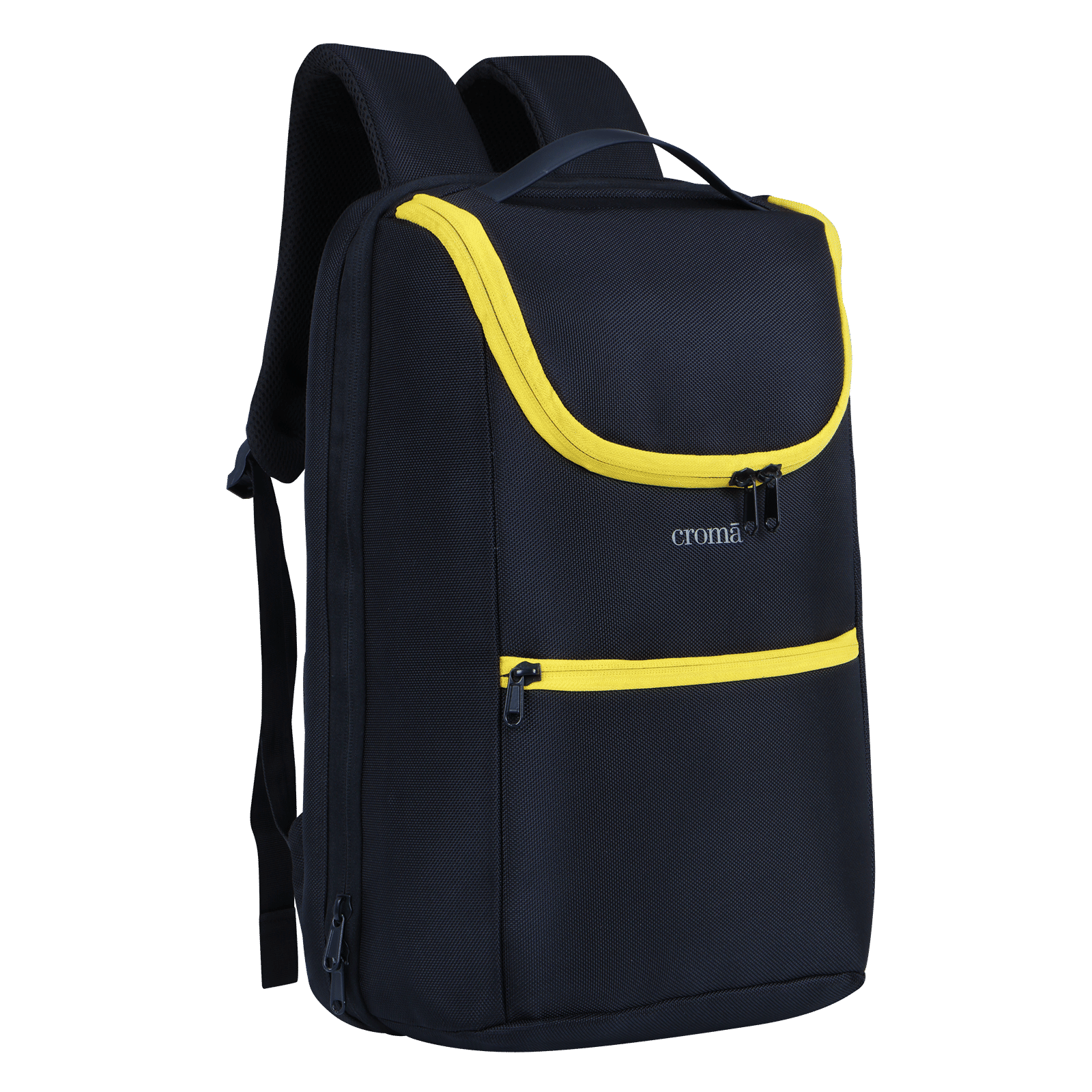 Croma MKB PU Leather Laptop Backpack for 16 Inch Laptop (17 L, Ergonomic Padded Shoulder Straps, Yellow)_6