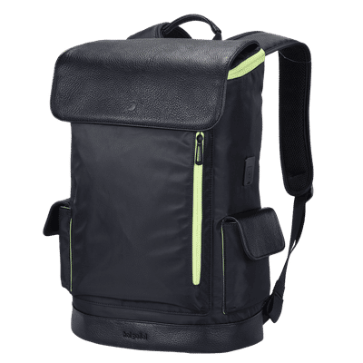 hoi polloi RAYRAY Nylon, Polyester, PU Laptop
                      Backpack for 15.6 Inch Laptop (20 L, Water
                      Resistant, Obsidian Black & Neon)