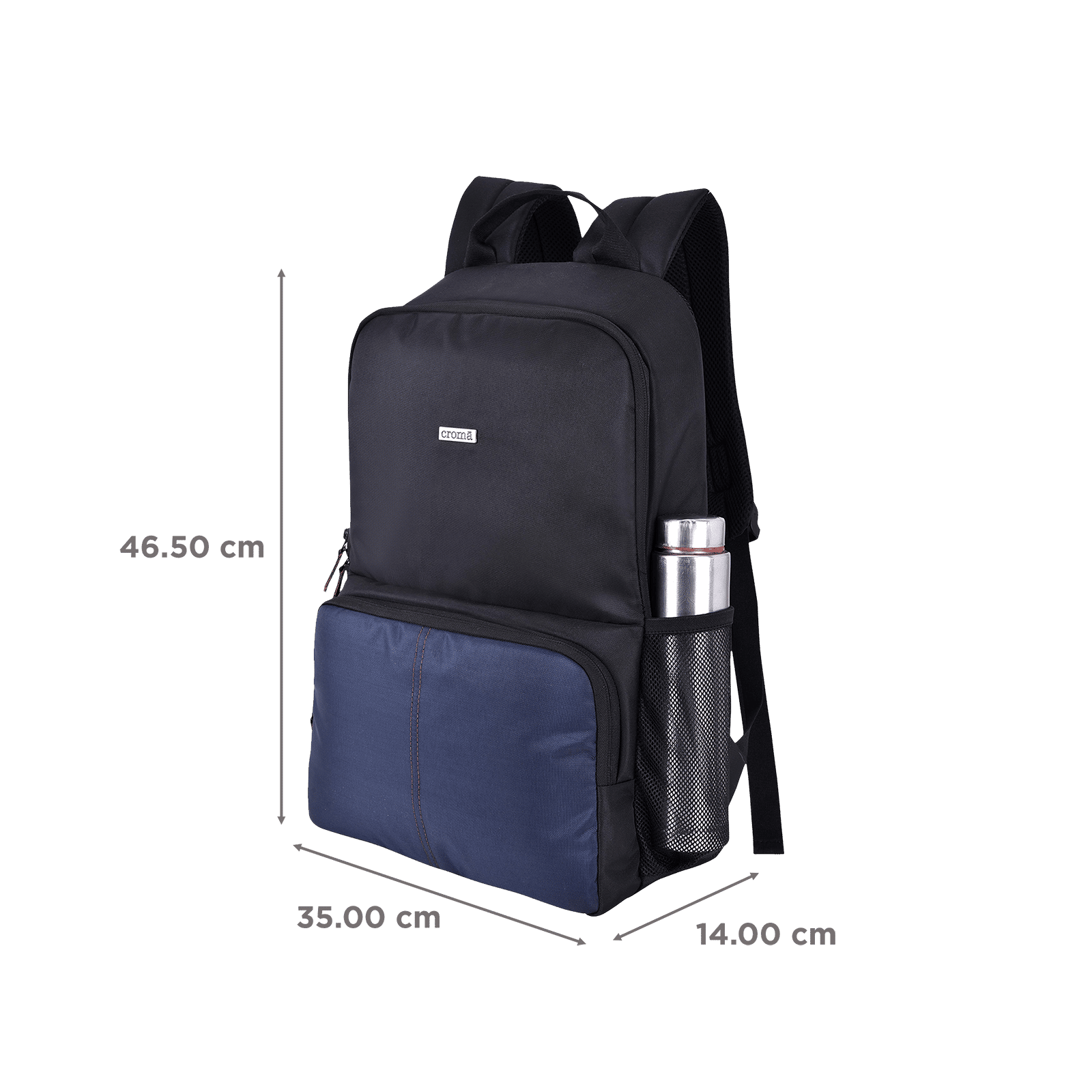 Croma Polyester Backpack for 15.6 Inch Laptop (Water Resistant, Black) Croma Polyester Backpack for 15.6 Inch Laptop (Water Resistant, Black)_3