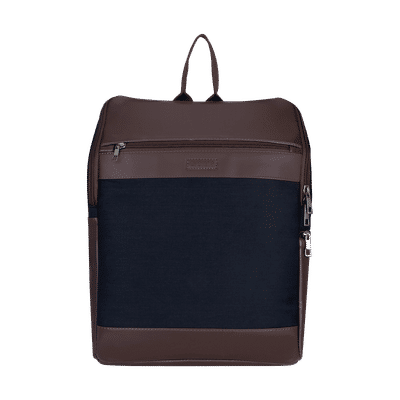 Croma Twill Canvas & PU Laptop Bag for 15 Inch Laptop (Adjustable Shoulder Straps, Brown)