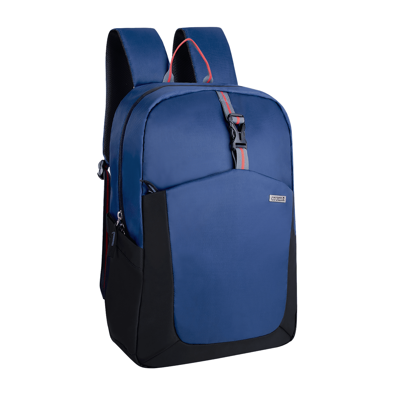 Croma Polyester Backpack for 15.6 Inch Laptop (17L, Water Bottle Pocket, Blue)_4