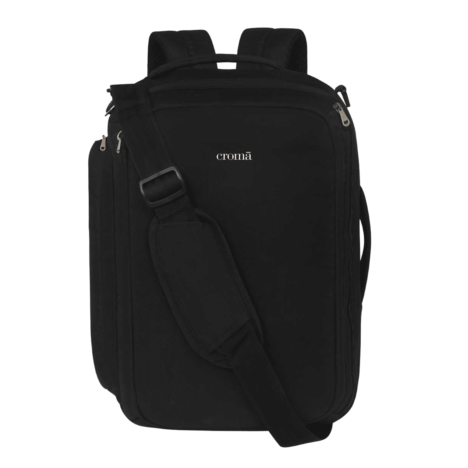 Croma Overnighter Polyester Backpack for 15.6 Inch Laptop (21 L, Convertible, Black)_1