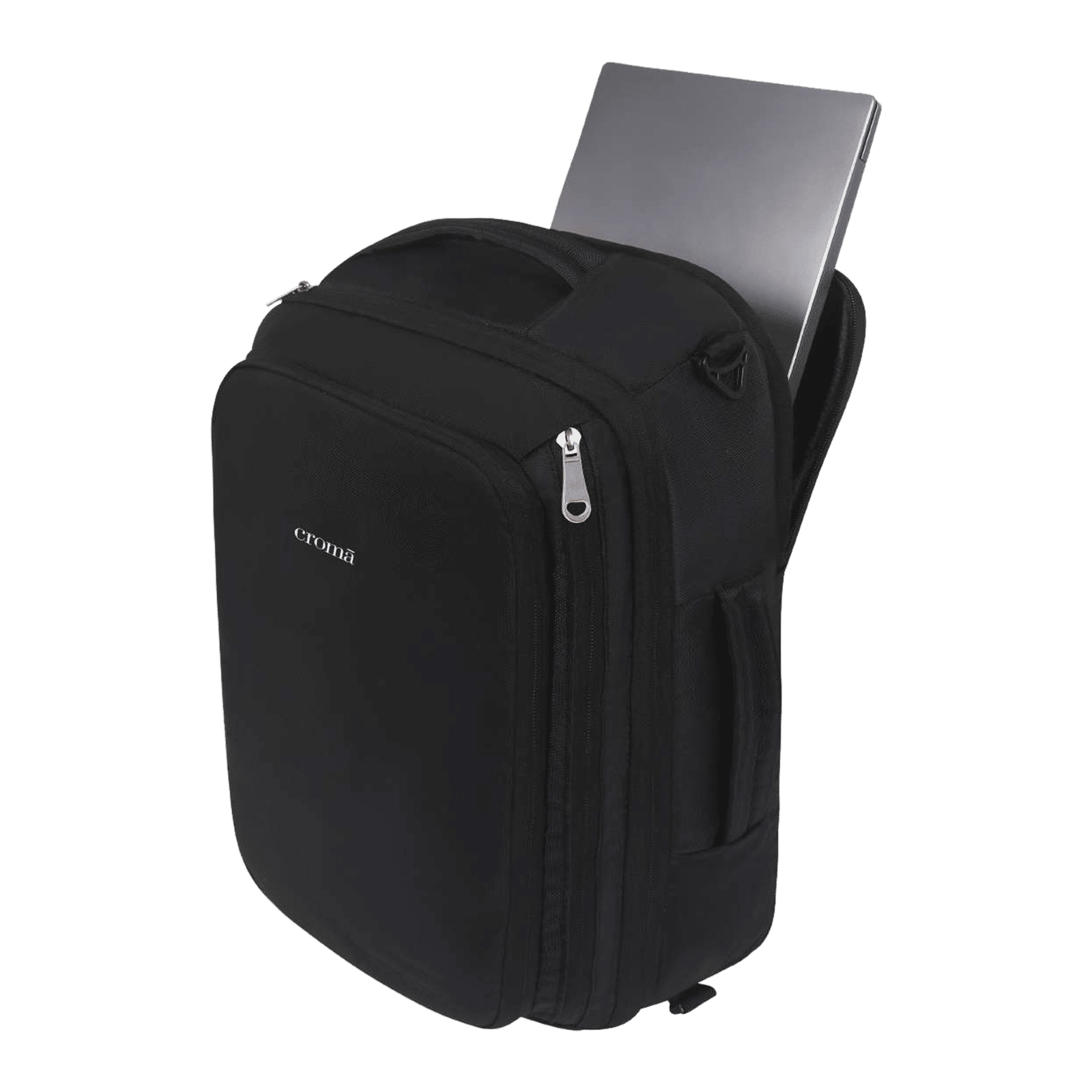 Croma Overnighter Polyester Backpack for 15.6 Inch Laptop (21 L, Convertible, Black)_15