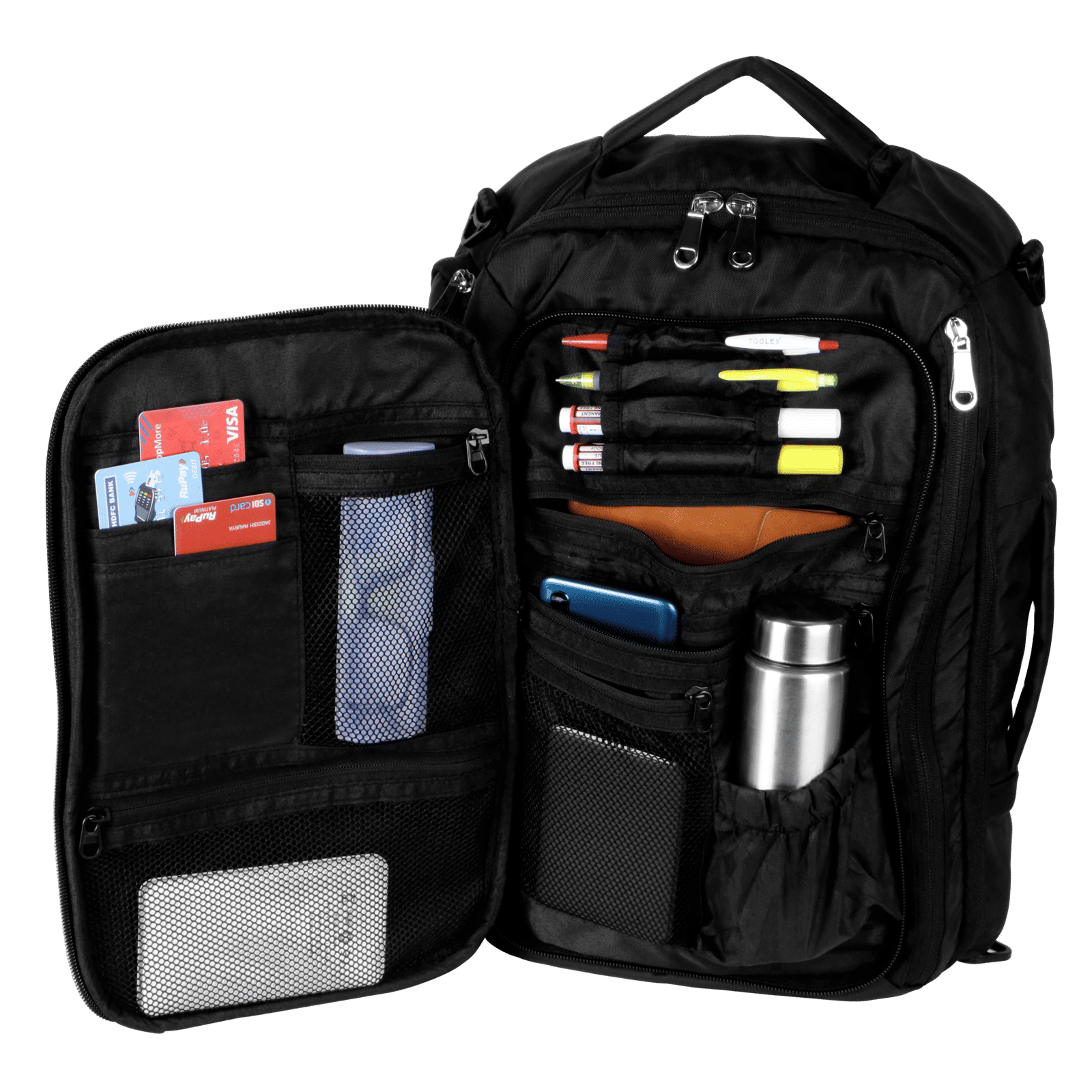 Croma Overnighter Polyester Backpack for 15.6 Inch Laptop (21 L, Convertible, Black)_17