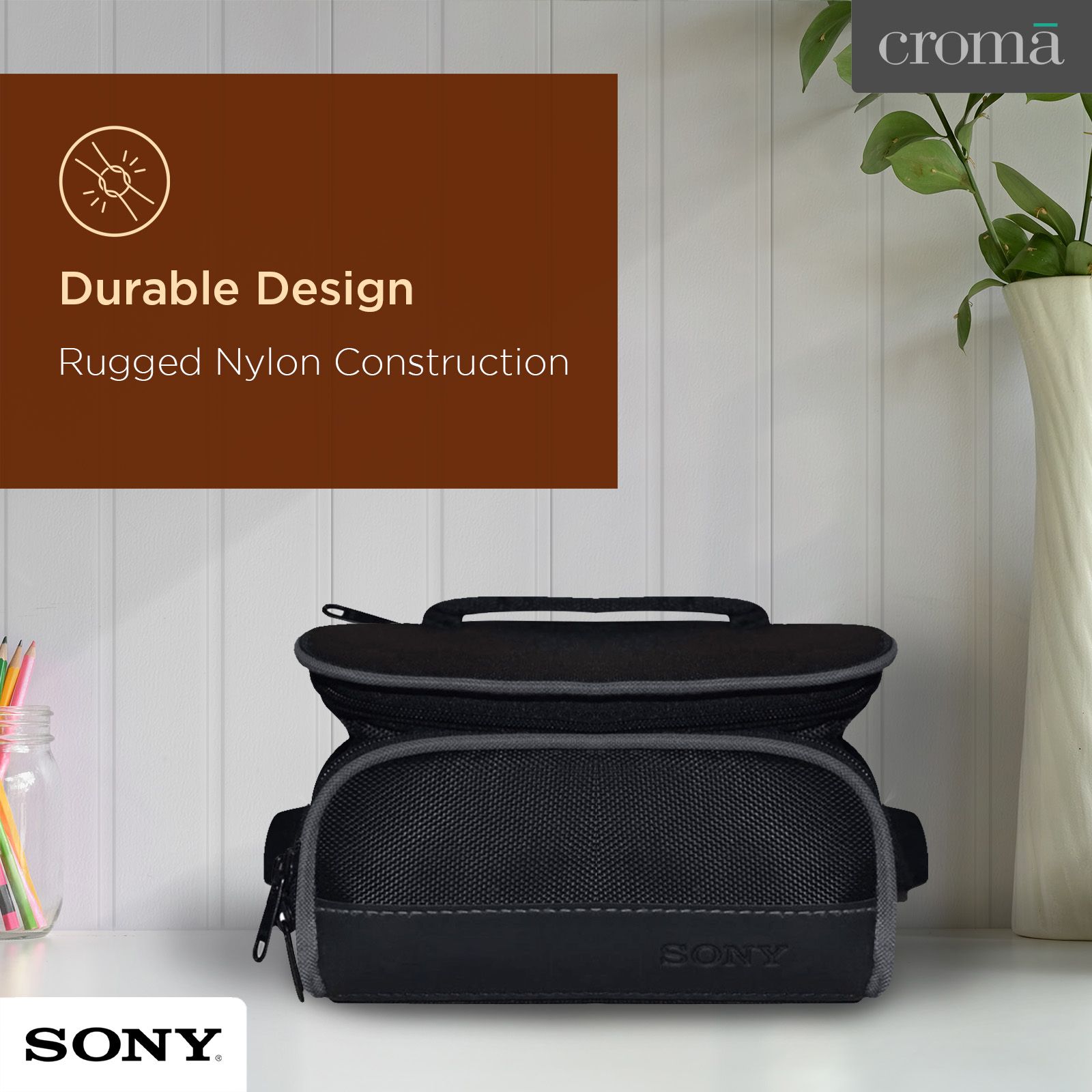 SONY MII-HD2 Nylon Camera Pouch For DSLR (  Protective Interior , MII-HD2 , Black )_7