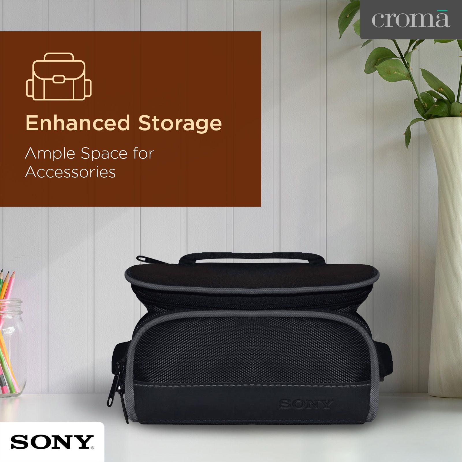 SONY MII-HD2 Nylon Camera Pouch For DSLR (  Protective Interior , MII-HD2 , Black )_5