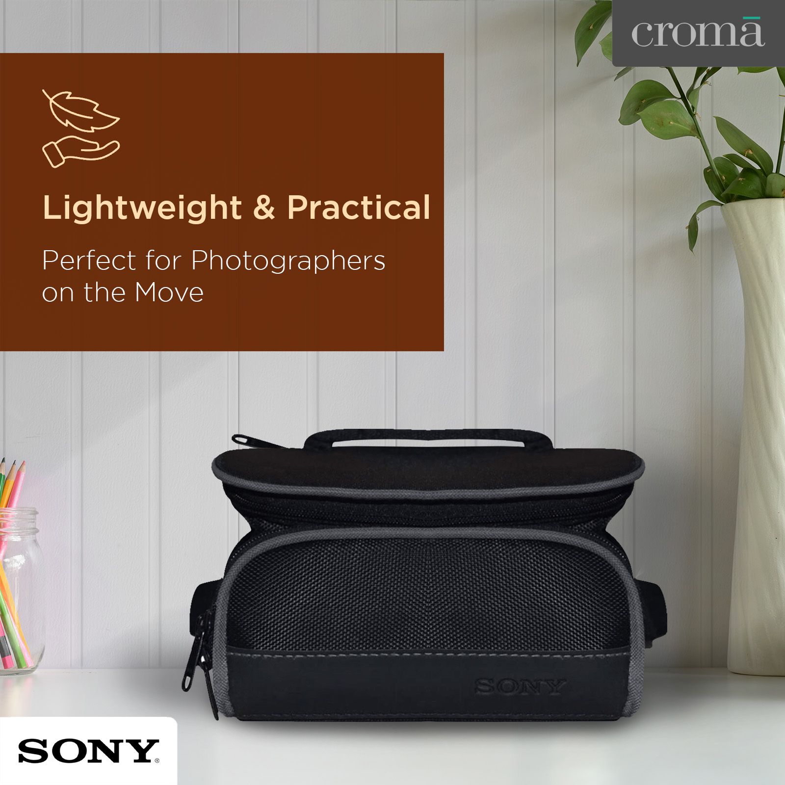 SONY MII-HD2 Nylon Camera Pouch For DSLR (  Protective Interior , MII-HD2 , Black )_6