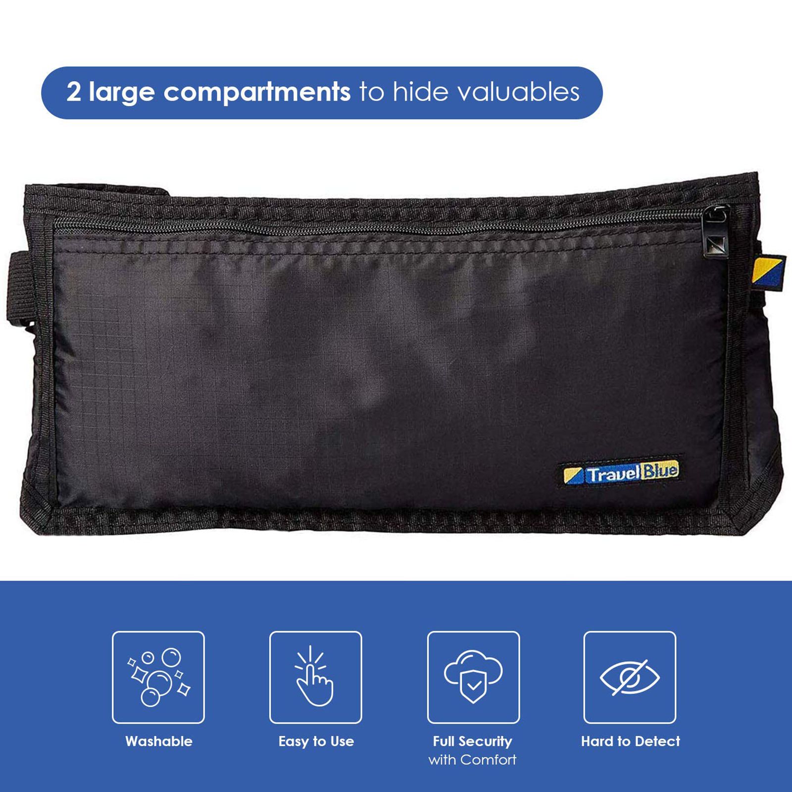 TRAVEL BLUE Security Money Belt (TB-111BL, Black)_4