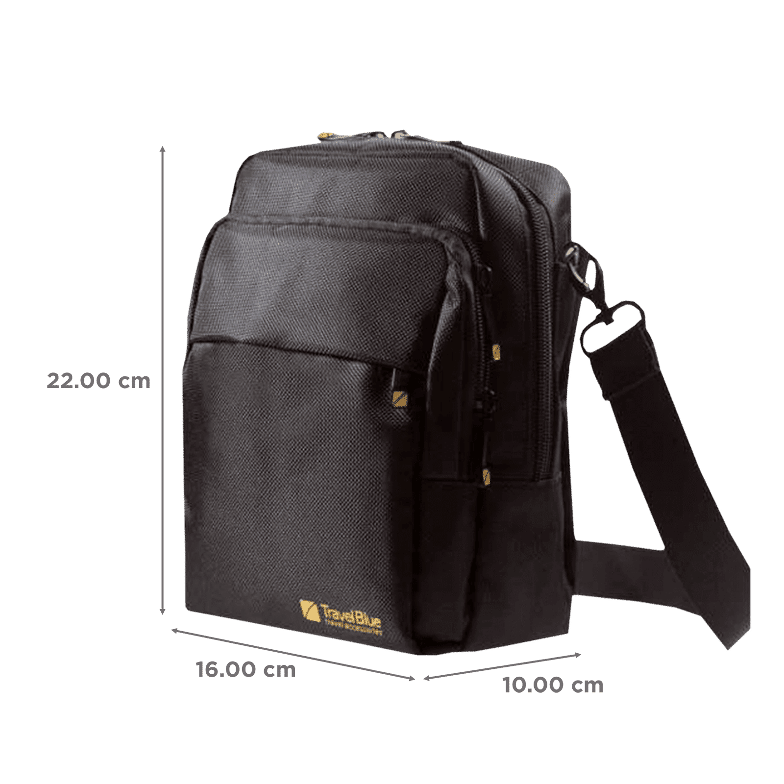 TRAVEL BLUE Polyester Sling Bag ( Capacious Design, TB-812, Black)_2