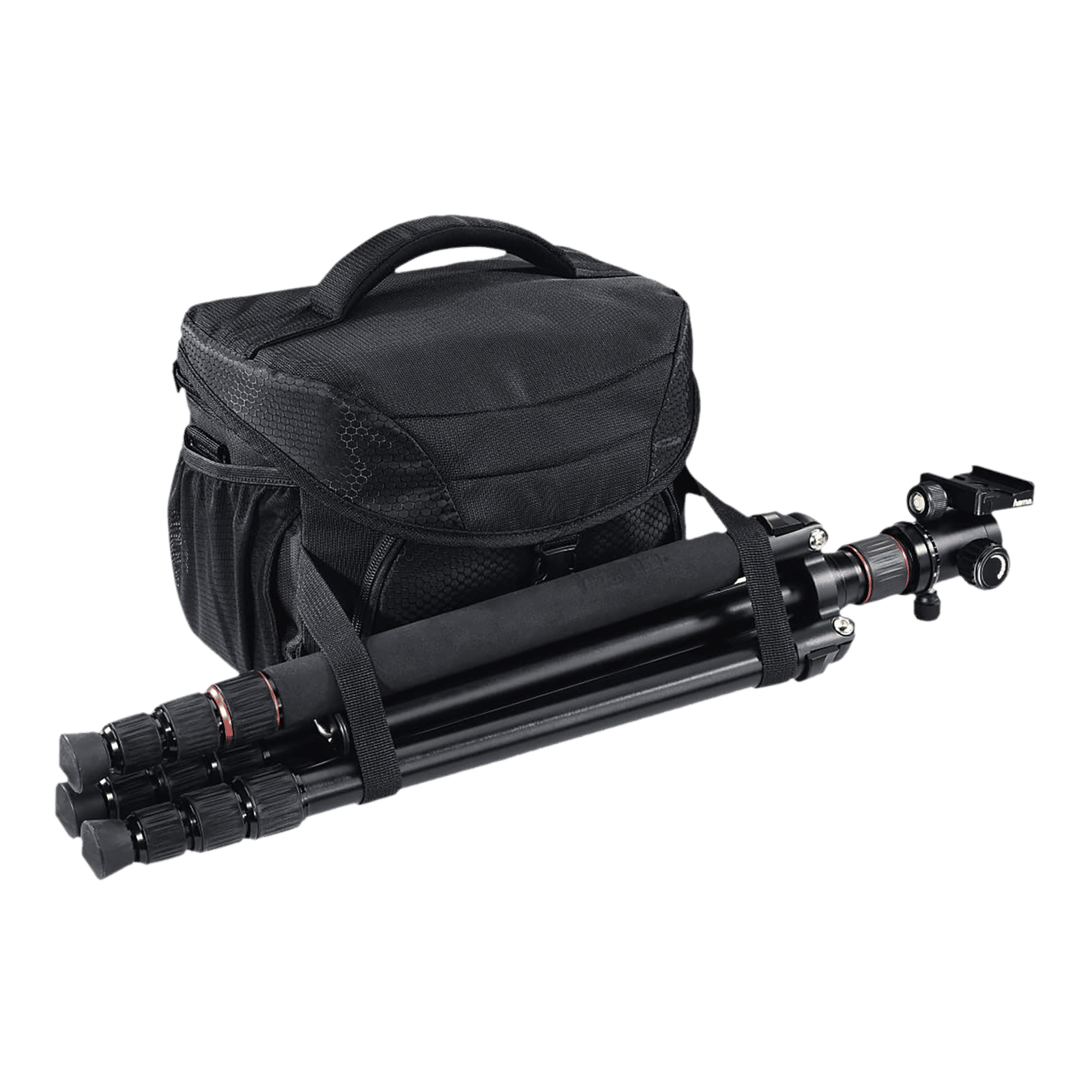 hama Pittsburgh Polyester Camera Shoulder Bag For DSLR ( Adjustable Tripod Holders under the Mesh Pockets , 185010 , Black ) hama Pittsburgh Polyester Camera Shoulder Bag For DSLR ( Adjustable Tripod Holders under the Mesh Pockets , 185010 , Black )_2