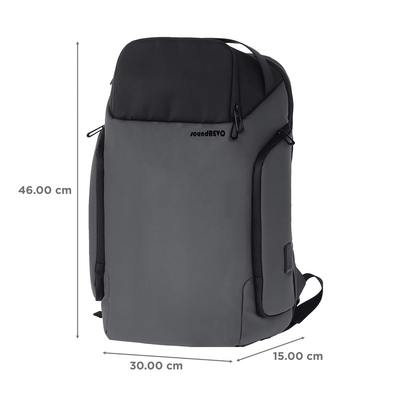 SoundRevo 21 Litres Polyester Backpack ( Water Resistant, SRSC21GBKA0165, Grey ) SoundRevo 21 Litres Polyester Backpack ( Water Resistant, SRSC21GBKA0165, Grey )_3
