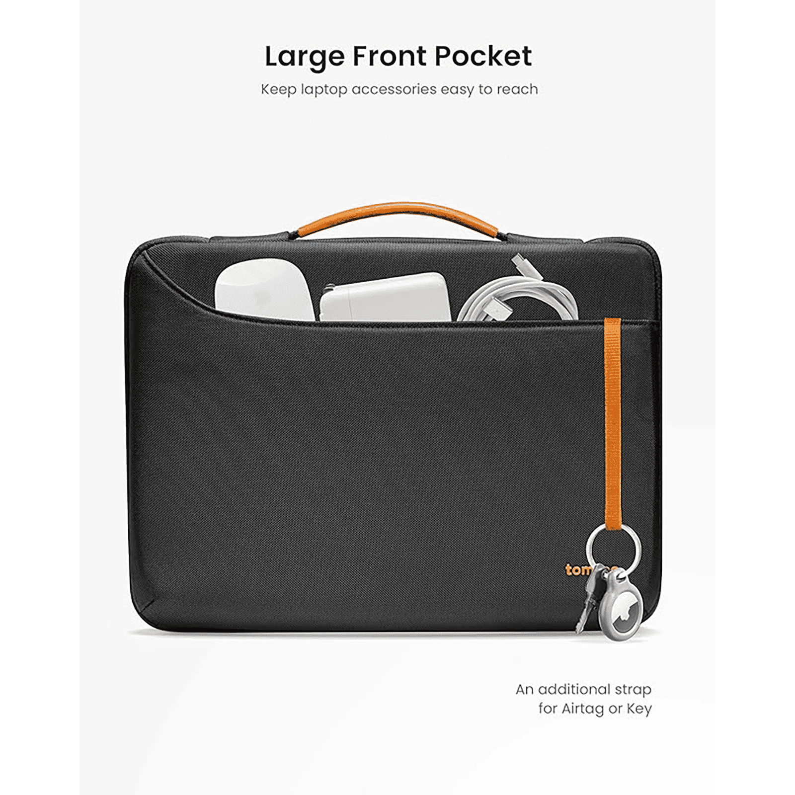 tomtoc A22 Defender Recycled Polyester Laptop Sleeve for 14 Inch Laptop (360 Superior Protection, Black) tomtoc A22 Defender Recycled Polyester Laptop Sleeve for 14 Inch Laptop (360 Superior Protection, Black)_5
