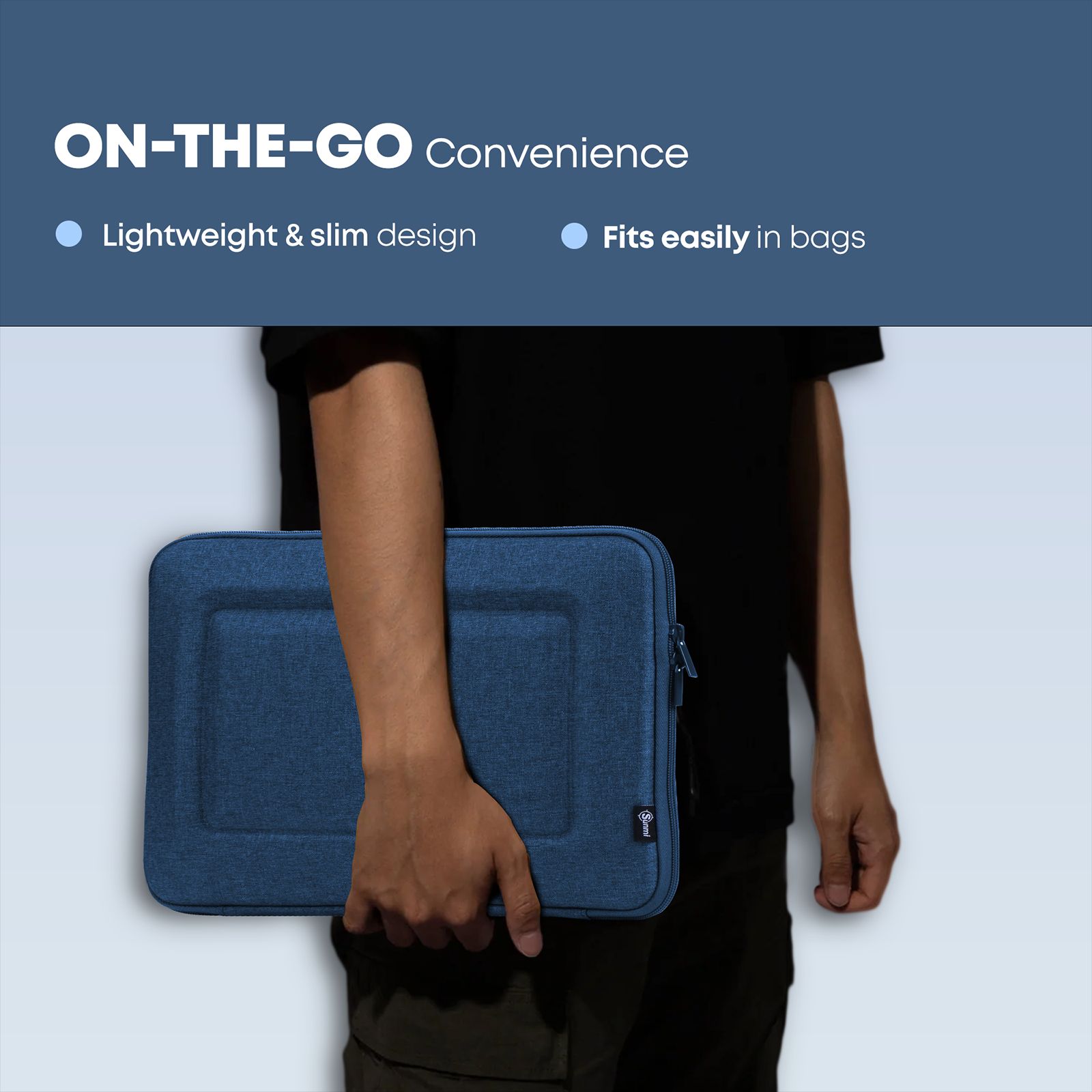 Sunmi SNMBCBL06 Polyester Laptop Hard Shell Sleeve for 14 Inch Laptop (Inner Smooth Velvet Lining, Blue)_11