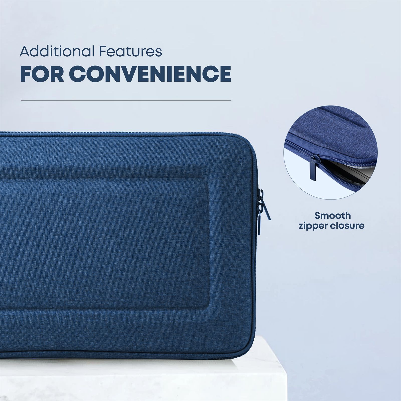 Sunmi SNMBCBL06 Polyester Laptop Hard Shell Sleeve for 14 Inch Laptop (Inner Smooth Velvet Lining, Blue)_16