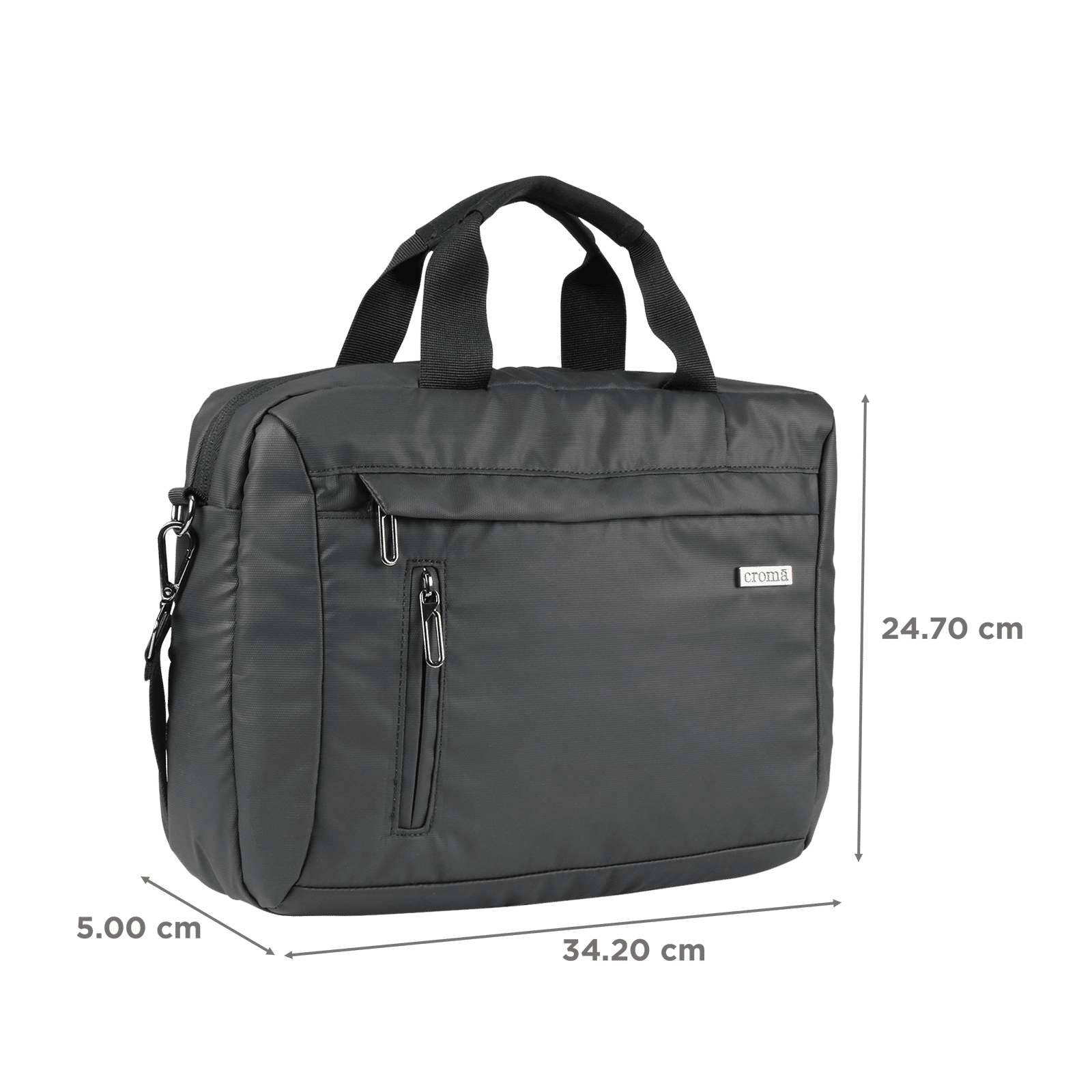 Croma Polyurethane Laptop Sling Bag for 14 Inch Laptop (Adjustable Shoulder Strap, Black)_2