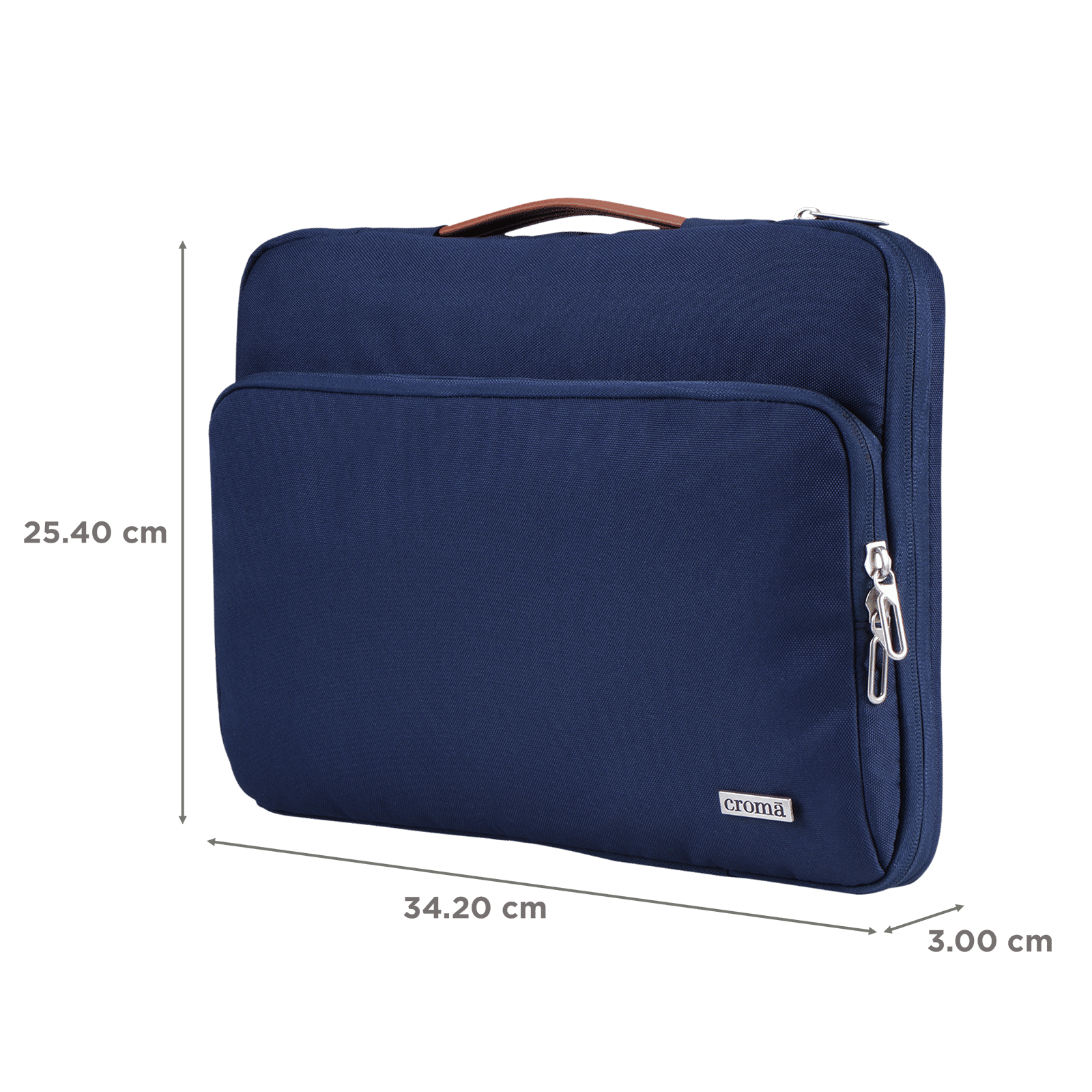 Croma Polyester Laptop Sleeve for 15.6 Inch Laptop (Single Grab Handle, Navy Blue) Croma Polyester Laptop Sleeve for 15.6 Inch Laptop (Single Grab Handle, Navy Blue)_2