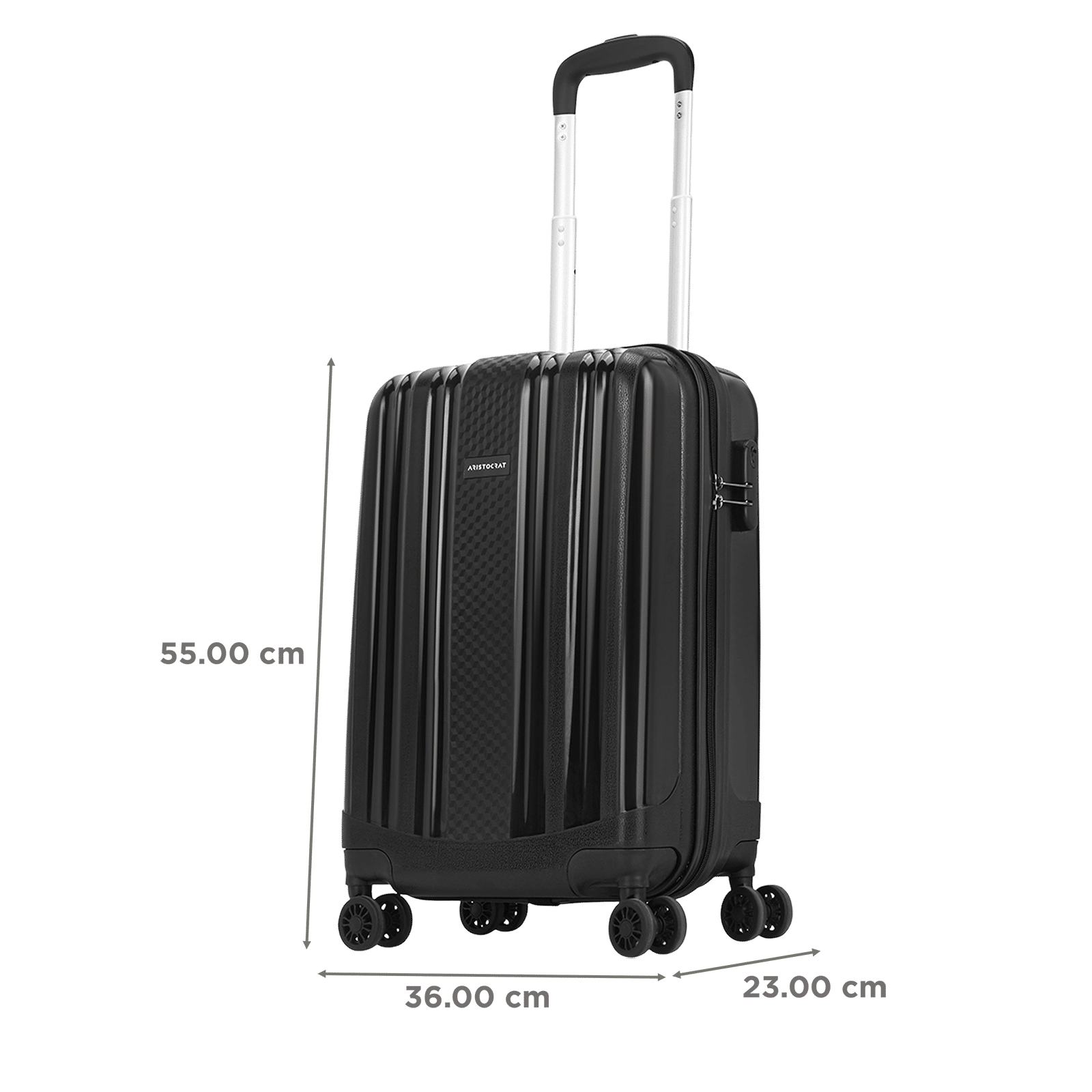 ARISTOCRAT Fronx Polypropylene Trolley Bag (8 Wheels, FRONXS55JBK, Black) ARISTOCRAT Fronx Polypropylene Trolley Bag (8 Wheels, FRONXS55JBK, Black)_2