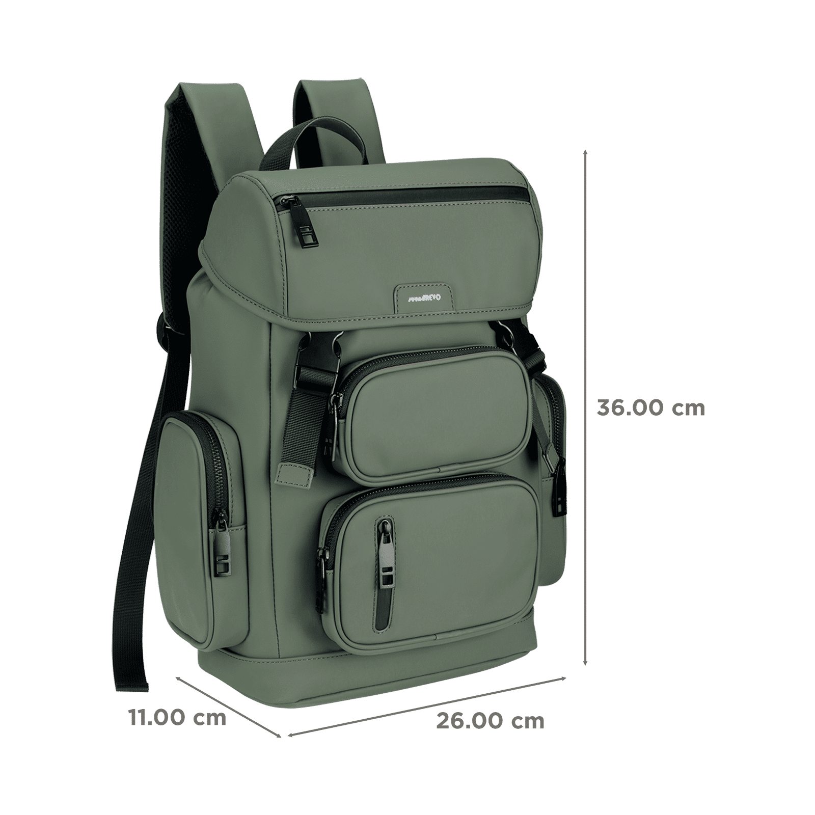soundREVO Hannover PU Fabric Laptop Backpack for 14 Inch Laptop (10.29 L, Water Resistant, Green)_3