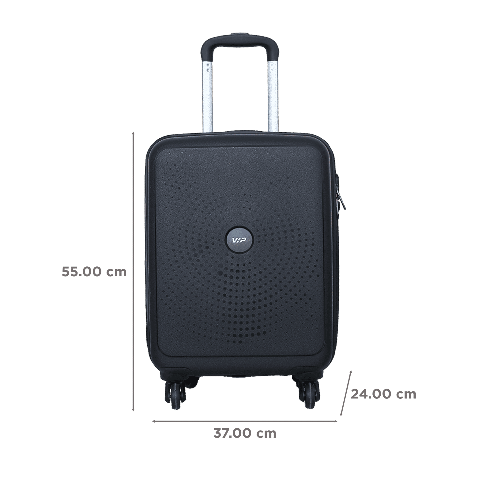 VIP Fiesta Strolly55 360JBK Polypropylene Trolley Bag (4 Wheels, FIESIS55JBK, Black)_2
